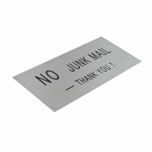 Sandleford 140 x 65mm Stainless Steel No Junk Mail Sign