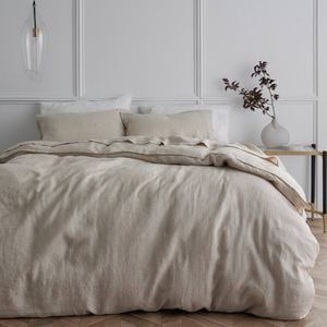 Bedding co. Quilt Cover Set 100% French Flax Linen Natural Queen