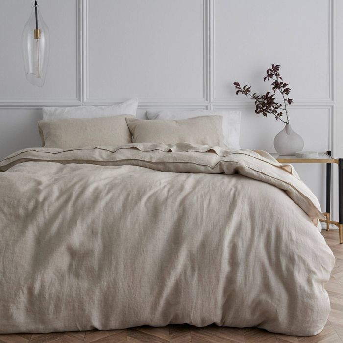 Bedding Co. Quilt Cover Set 100% French Flax Linen Natural Queen