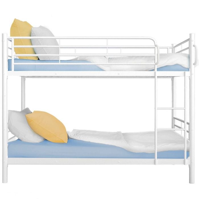 KINGSTON SLUMBER 2in1 Single Metal Bunk Bed Frame, with Modular Design, Matte White