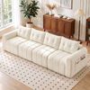 Advwin 300cm 4 Seater Sofa Chenille Modular Sectional Couch No Assembly Beige
