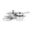 6pc Fissman Stainless Steel Falcon Cookware Set w/ Glass Lids Silver
