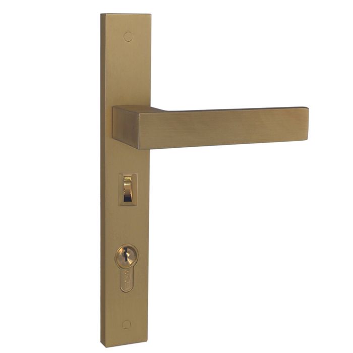 Austyle 225 x 32mm Satin Brass Long Plate MyLock Entrance