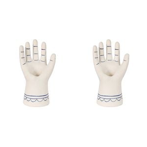2PK Urban Products Santorini Hand Taper Candle Holder White 14cm