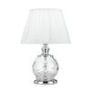 Telbix Vivian Modern Table Desk Lamp Light Glass Metal Clear Chrome White