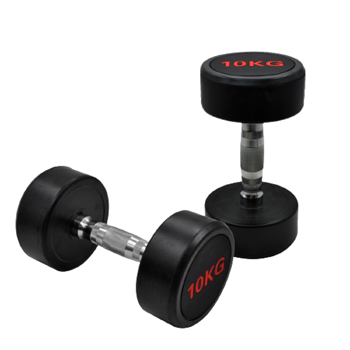 2 Pack of 10kg - Total 20kg Rubber Coated Dumbbell Hand Weight - Rubber Dumbbell