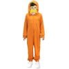 Kids Plain Orange Hooded Jumpsuit Girls Boys Halloween Costume Book Week Outfit 6-9 Years 110-130cm Height