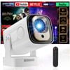 Advwin Mini Projector 8k Support, With Dual Band Wifi 6, Bt5.4, 330 Ansi Lumens, 270° Rotatable, Auto Focus, 130" Screen