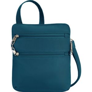 Travelon Classic Anti-Theft Slim Double Zip Crossbody Bag in Teal