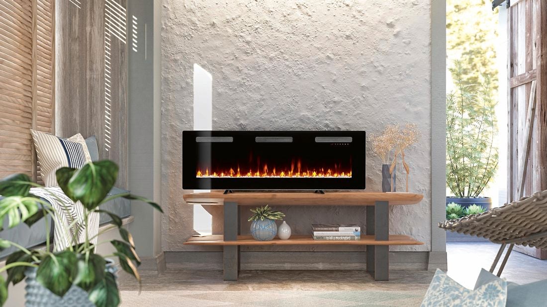 electric fireplace in modern living room