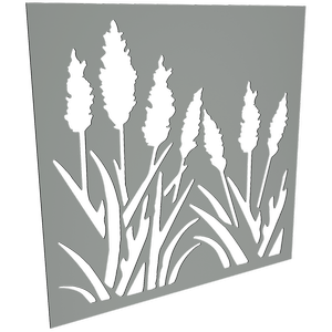 ProtectorAl 300-1200w x 300-1200h Palladium Silver Bullrush Unframed Solid Aluminium Decorative Panel