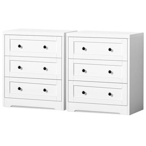 ALFORDSON Set of 2 Chest of Drawers Storage Cabinet Bedside Table Hamptons Drawers