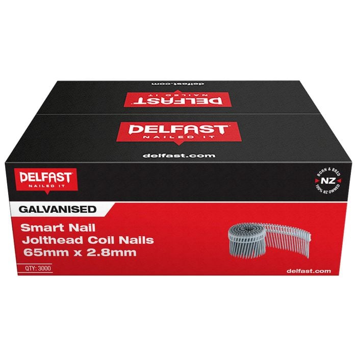 Delfast 65 x 2.8mm SmartNail JoltHead Ring Galvanised Coil Nail - 3000 Pack