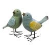 LVD 2pc Resin/Iron Birds Home Decorative Figurine Set - Blue/Yellow