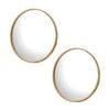 Oikiture Wall Mirrors Round 60cm Wooden Set of 2 Home Decor