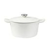 Toque 4L Enameled Dutch Oven Casserole Pot w/ Lid White