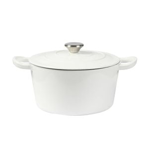 Toque 4L Enameled Dutch Oven Casserole Pot w/ Lid White