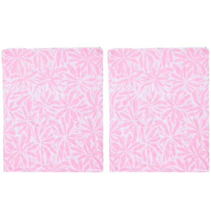 Bonds 2 Pack Bonds Washbag Mesh Zip Delicates Laundry Lingerie Bra Wash Bag Pink Flower HYPL1N Bulk