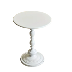 Lifebay Nordic French Retro Corner Table - Vintage White Iron Bedside Table for Balcony