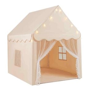 Costway Kids Play Tent Large Playhouse w/Star Lights Beige