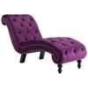 vidaXL Chaise Lounge Purple Velvet Thick Padded Bedroom Sleeper Lounge Sofa