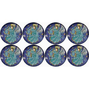 8PK LVD Porcelain Christmas Angel Cake Plate Home/Kitchen Decor 15x15cm Blue