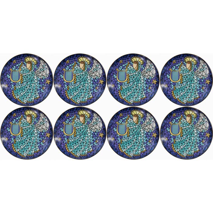 8PK LVD Porcelain Christmas Angel Cake Plate Home/Kitchen Decor 15x15cm Blue
