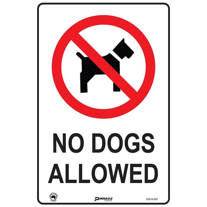 Pinnacle 600 x 400mm Poly No Dogs Allowed Sign