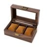 Catzon Watch Box Organizer Retro Wood Grain Watch Display Case With Glass Top-3slot