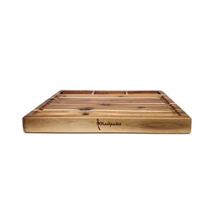 Woodpecker Rectangular Acacia Cutting Board w/ Built-in Bowls Food Preparation