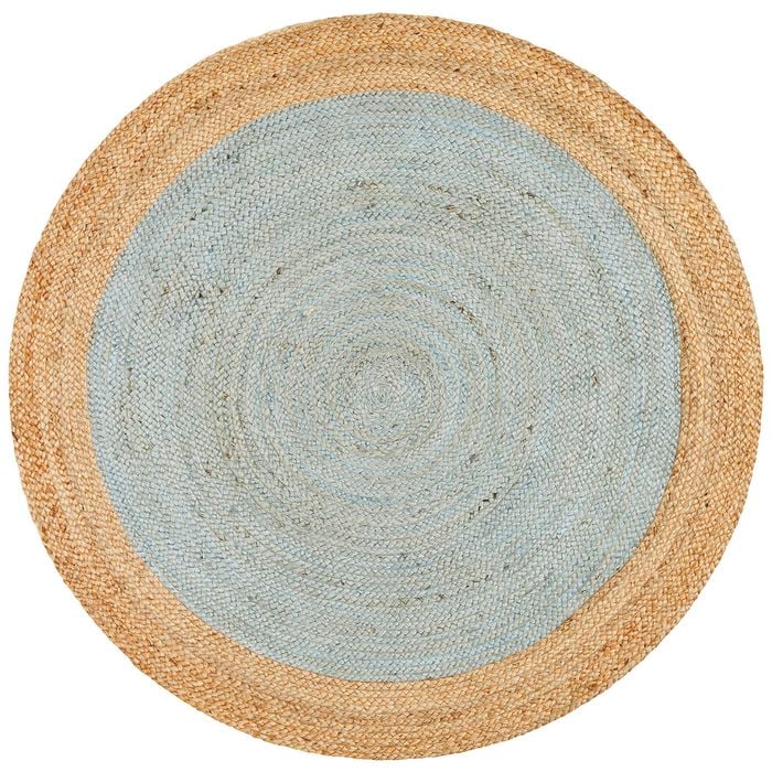 The Rug Connection Gallery Polo Light Blue 200x200cm - Medium Round Handwoven Jute Indoor Rug
