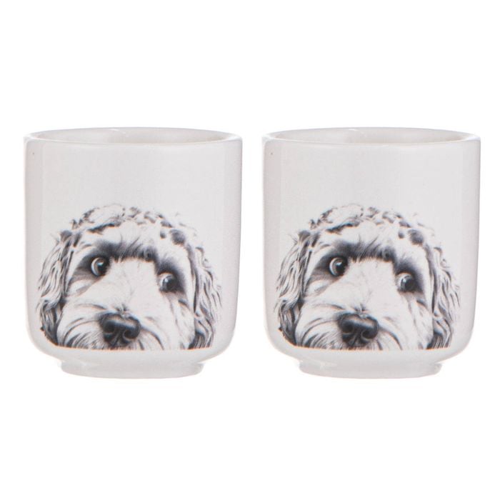 Ashdene Peeking Pups Oodle Set Of 2 Egg Cups