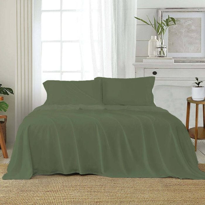 J Elliot Home 1200TC Cotton Rich King Sheet w/Pillowcases Set - Olive
