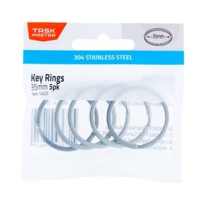 Taskmaster 35mm Stainless Steel Key Ring - 5 Pack