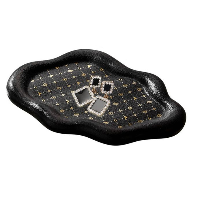 Catzon Ceramic Jewelry Tray For Ring Key Trinket Cloud Shape Small Plate-b