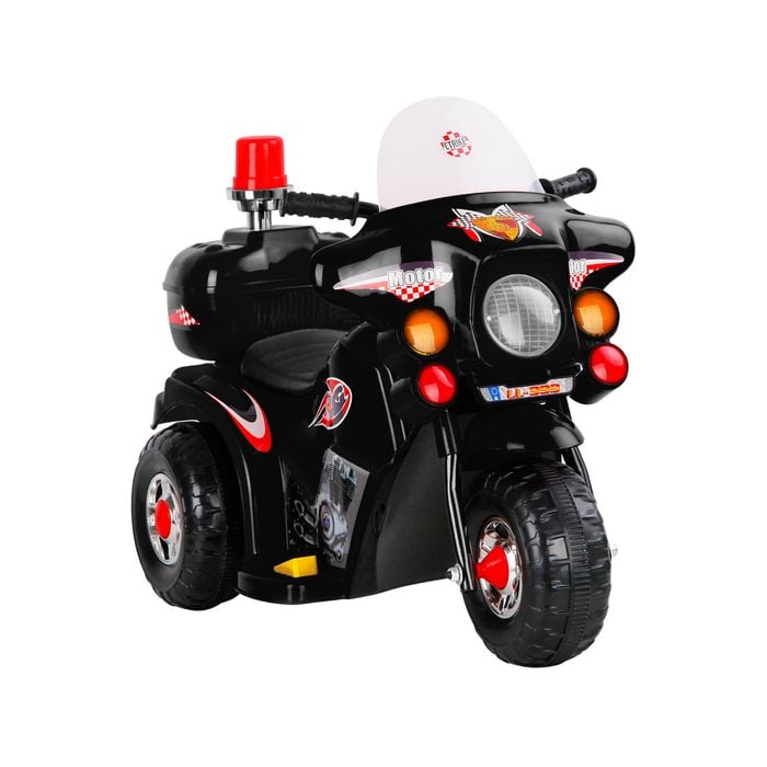 Kids Ride On Police Patrol Electric Motorbike Black 6V