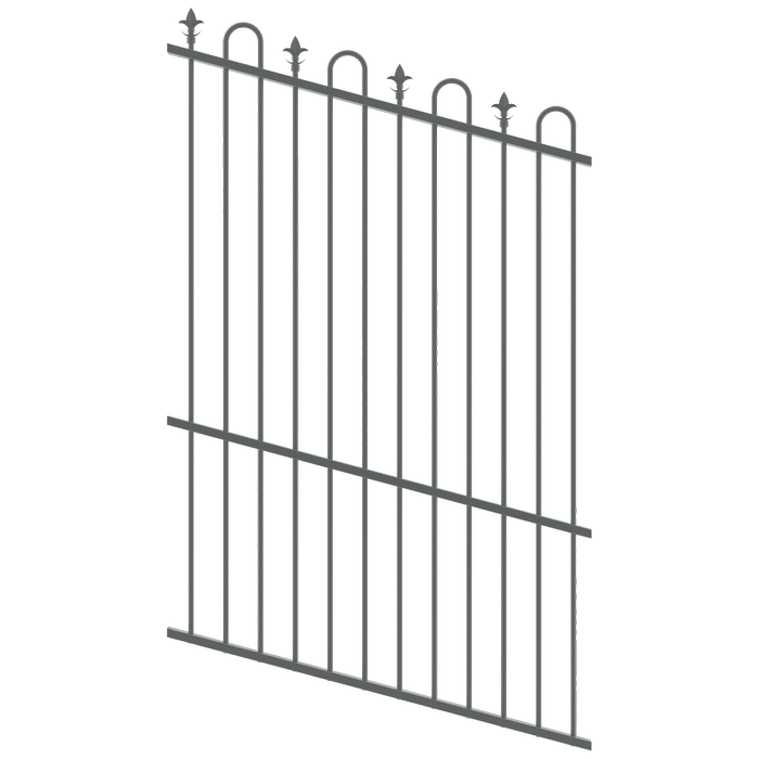 ProtectorAl 0350-1200W x 1800H Monument Loop & Spear Top Pool Fence Panel Raked Up to 15º