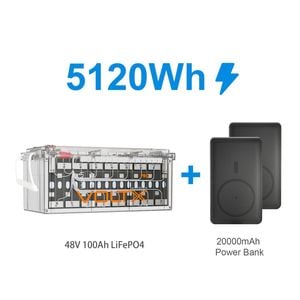 Voltx 48v 100ah Lifepo4 Lithium Battery 5120wh + 20000mah Power Bank — Home & Off-grid Power