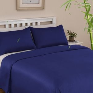 LINENOVA 100% Bamboo Pillow cases Slip Cover Pillowcase - Navy Single
