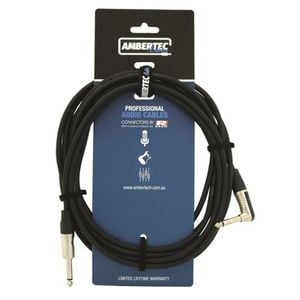 Guitar Cable Rean Connectors Straight/right Angle Black 6m