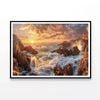 Rocky Coastline at Sunset  Print 100% Australian Made 90x60cm  (Poster)