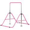 Advwin Foldable Kids Gymnastics Bar w/5 Adjustable Height for Girls & Boys Home Training, Pink