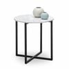 Ellie White Marble & Black Round Side Table