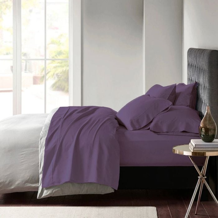 Park Avenue Deep Queen Egyptian Cotton Sateen Sheet Set Plum 600TC