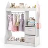 Costway Kids Clothing Rack Toddler Clothes Storage Organizer w/Mirror-White