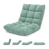 Costway Floor Chair Lazy Sofa Velvet Chaise Lounge Recliner Green