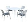 FurnitureOkay Cove 5-Piece Aluminium Outdoor Dining Setting - White
