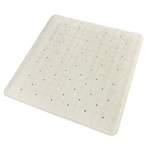 Barelli Non-Slip White Rubber Bath Mat - 53x53cm