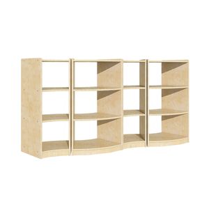 Jooyes Children Wave Storage Shelving Unit Set of 4 - H91cm - Original wood colour | 176.2cm | Display Shelf