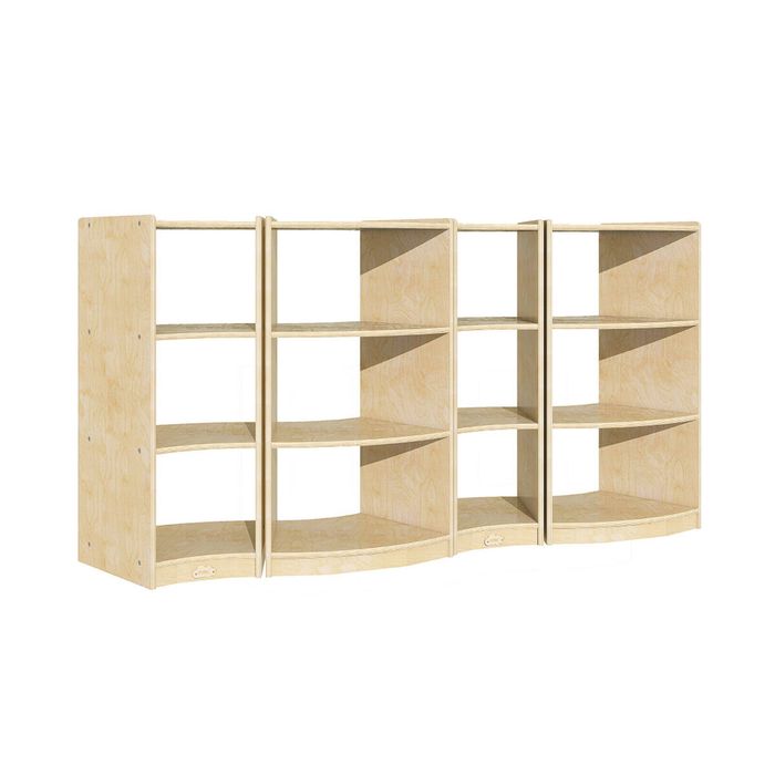 Jooyes Children Wave Storage Shelving Unit Set of 4 - H91cm - Original wood colour | 176.2cm | Display Shelf
